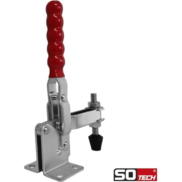 SO-TECH Kniehebelspanner, Kniehebelklemme mit hoher Haltekraft von 227 kg, rot – Bild 3