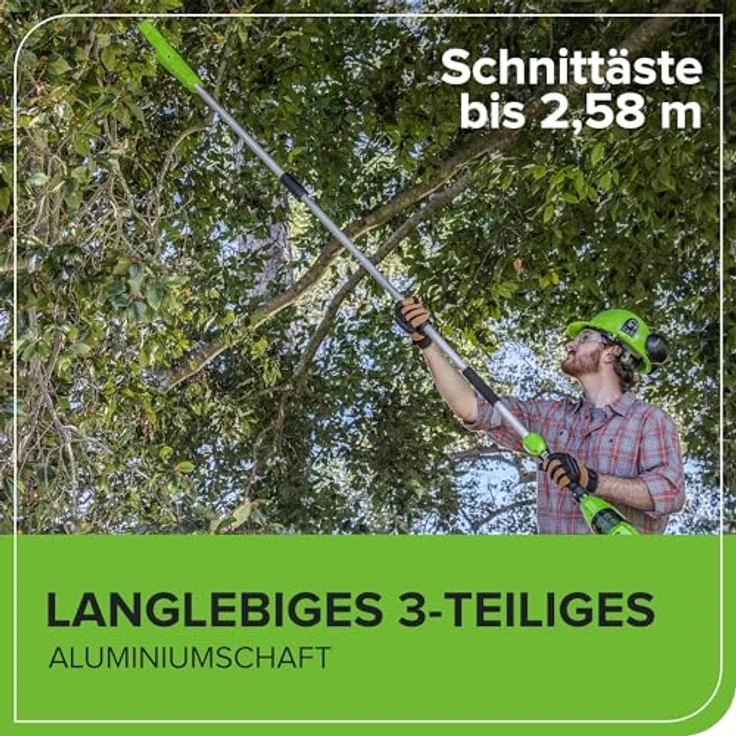 Greenworks Akku-Hochentaster G40PSF Li-Ion 40V 20cm Schwertlänge 8 m s Kettengeschwindigkeit Alustan – Bild 8