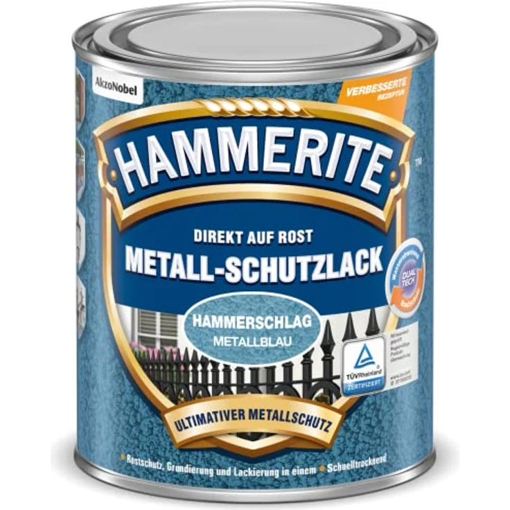 HAMMERITE 5087613 Metallschutzlack Metall-Schutzlack Hammerschlag 0,750 L, metallblau, 750ml – Bild 2