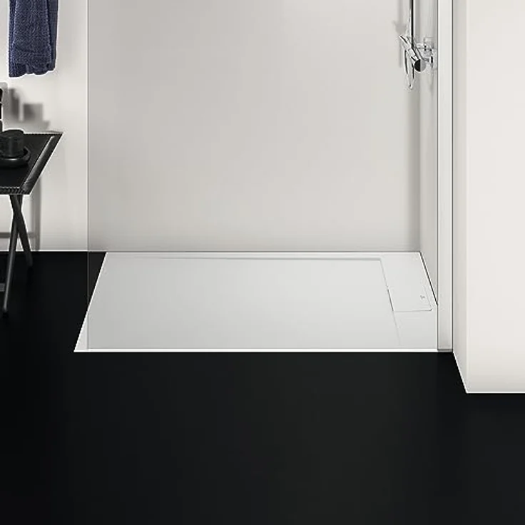 Ideal Standard Ultra Flat S i.life Rechteck-Brausewanne, 1200x700x30mm, Quarzgrau, rutschhemmed, mittiges Ablaufloch, Mineralguss – Bild 5