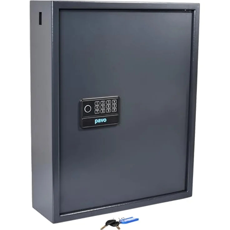 Pavo High Security Magnettag Schlüsseltresor grau, 100 Haken, Elektronikschloss, 48,0 x 15,0 x 60,0 cm – Bild 5