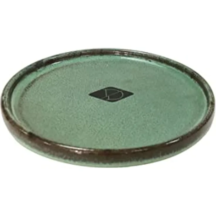 D&D Home Jasper Sand grün 13 x 13 x 2,5 cm, glasierte Keramik, hochwertig, strapazierfähig und stabil, für Nassfutter, Trockenfutter und Wasser, spülmaschinenfest