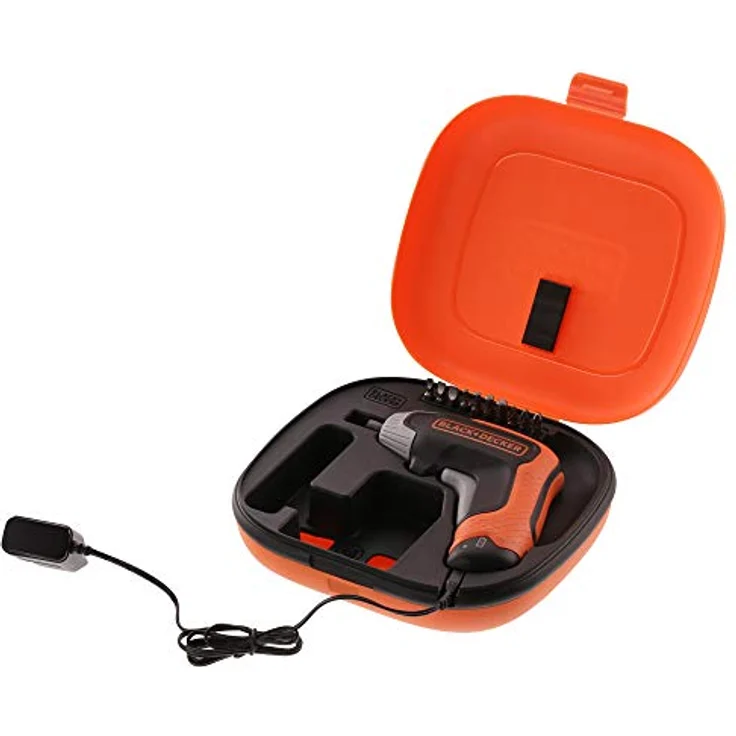 Black+Decker Akku-Schrauber (3.6 Volt, 5.5 Nm, mit LED-Licht, handlicher Schrauber für kleinere Schraubarbeiten, in Aufbewahrungsbox, inkl. USB-Schnell-Ladegerät und 10 Schrauberbits 25mm) BCF611CK – Bild 2