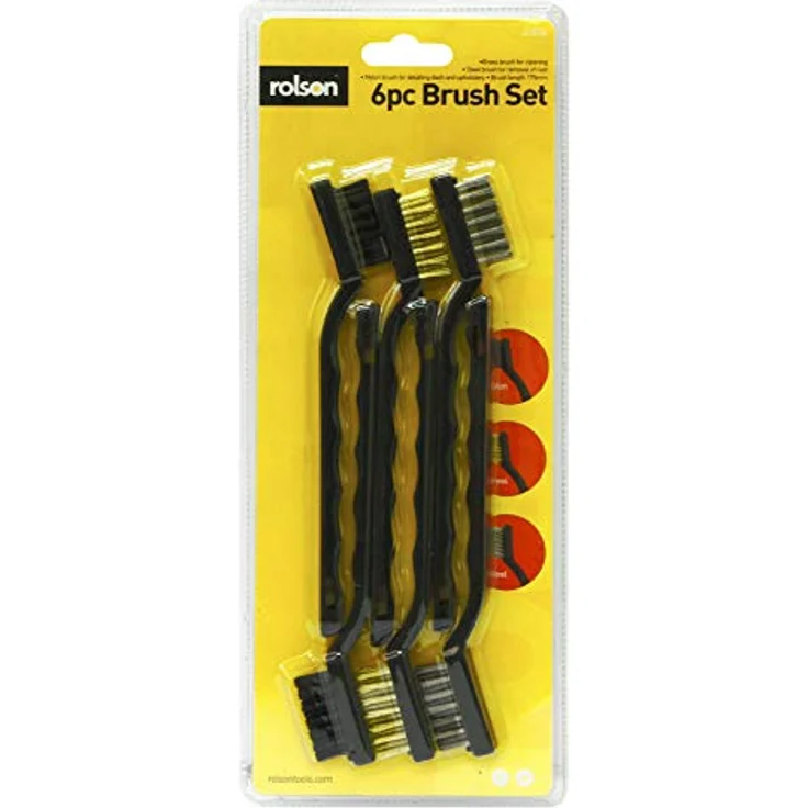 Hand Drahtbürste Set 6Pc Klein (Zahnbürste Type) Kunststoffgriff – Bild 3