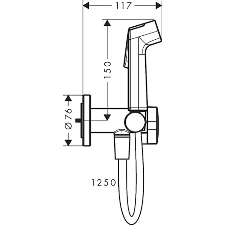 hansgrohe Unterputz-Bidetarmatur mit Brausegarnitur, gebürstete Bronze – Bild 2