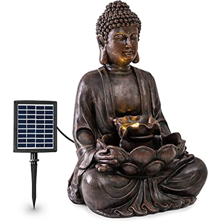 Dharma Solarbrunnen LED 48 x 72 x 41 cm (BxHxT) Polyresin Bronze – Bild 2