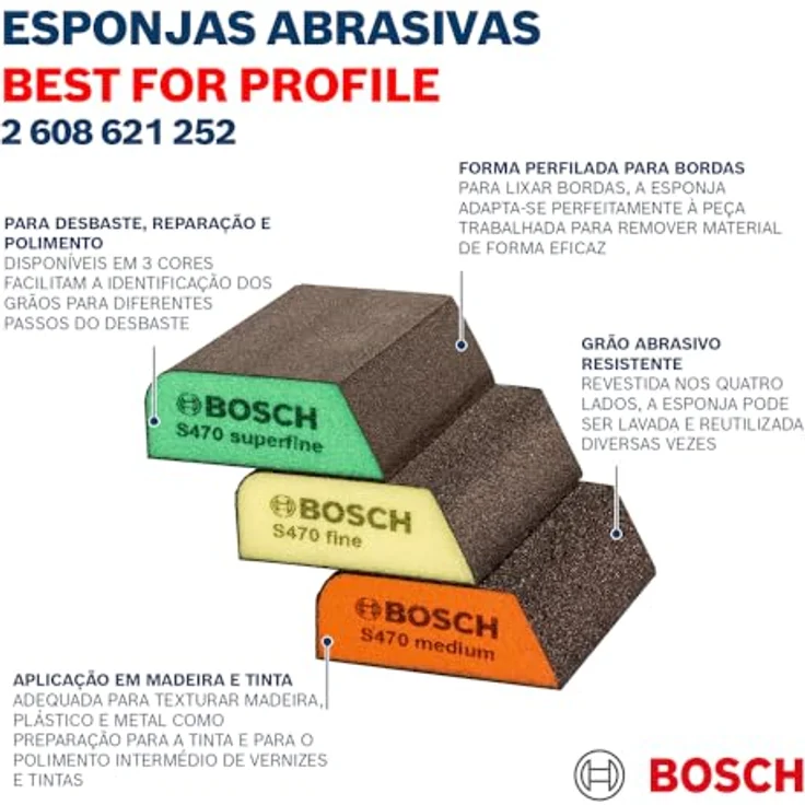 Bosch Professional 3tlg. Schleifschwamm S470 Best for Profile Set (Holz, Kunstoff und Metall, 69 x 97 x 26 mm, Zubehör Handschleifen) - Preisvergleich – Bild 6