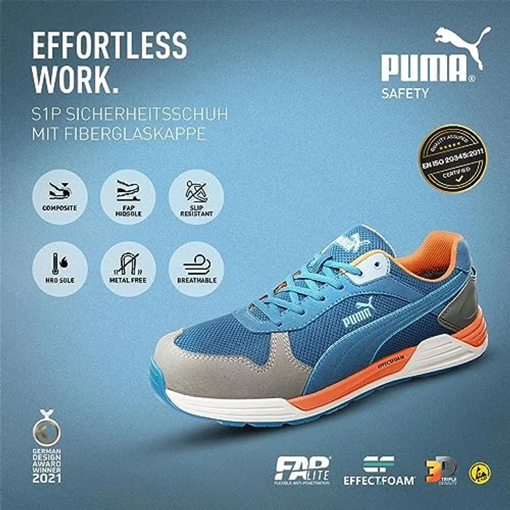 "PUMA Safety Sicherheitsschuh, Fiberglasskappe, ESD, blau" – Bild 2