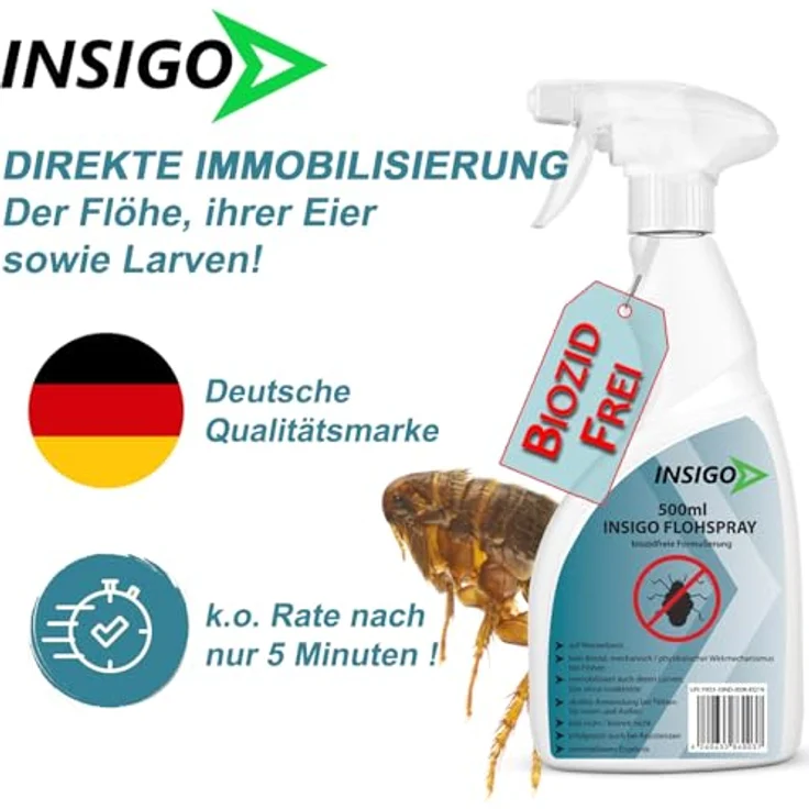 INSIGO Insektenspray Anti Floh-Spray, 5 l, Biozid-freie Formel zur effektiven Schädlingsbekämpfung, geeignet für Innen- und Außenbereich – Bild 3