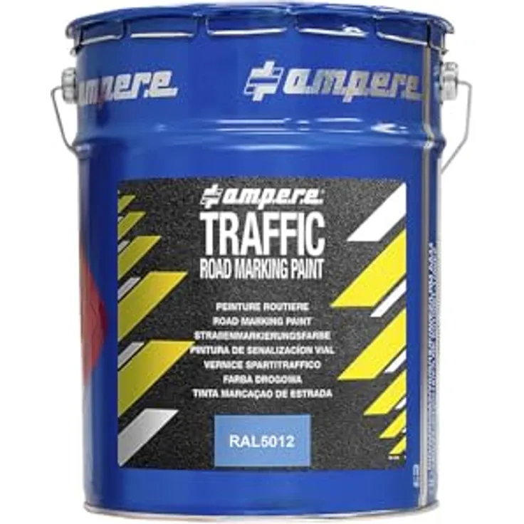 A.M.P.E.R.E Straßenmarkierungsfarbe Traffic Road Marking Paint, 5 kg blau, RAL 5012