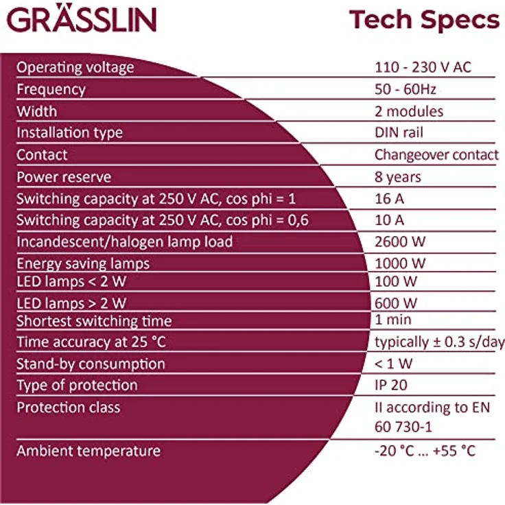 Grässlin talento smart C25, digitale Zeitschaltuhr mit Bluetooth, programmierbar über Smartphone, bis zu 50 Programme, PIN-Code-Sicherheit – Bild 7