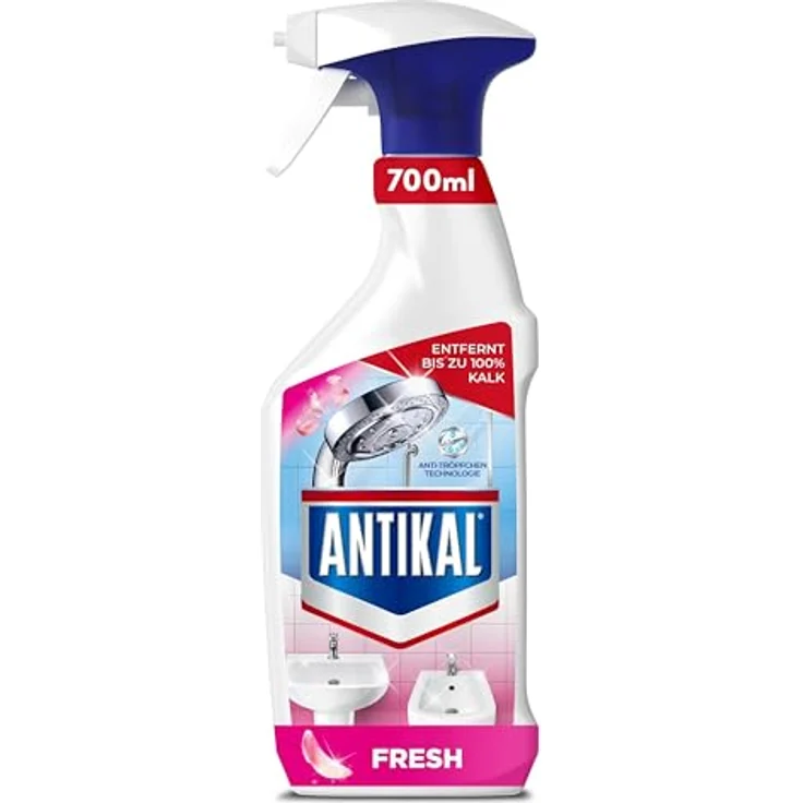 Antikal Kalkreiniger Fresh, 700ml Badezimmerreiniger für hartnäckige Kalkflecken mit frischem Duft, farbstofffrei – Bild 1
