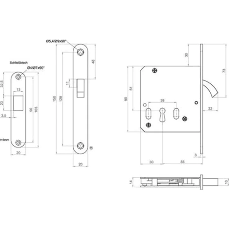 Format 4012432306618, St 71 PZ FR 20/55 EST 001, Scharnier mit sbl. ohne Schlüssel – Bild 2