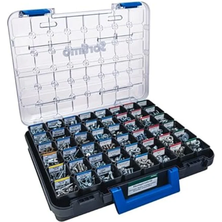 Sortimo T-BOXX 320, Aufbewahrung mit 48 Insetboxen H63, transparentem Deckel, robust & kompatibel mit Sortimo Fahrzeugeinrichtungen – Bild 5