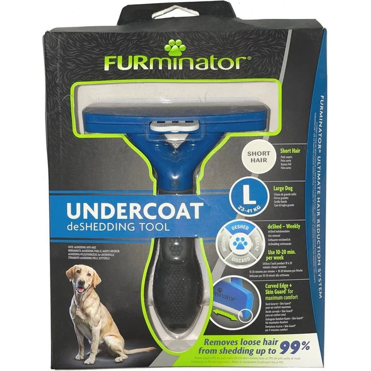 FURminator Fellbürste für kurzhaarige große Hunde, deShedding-Pflege Werkzeug – Bild 1