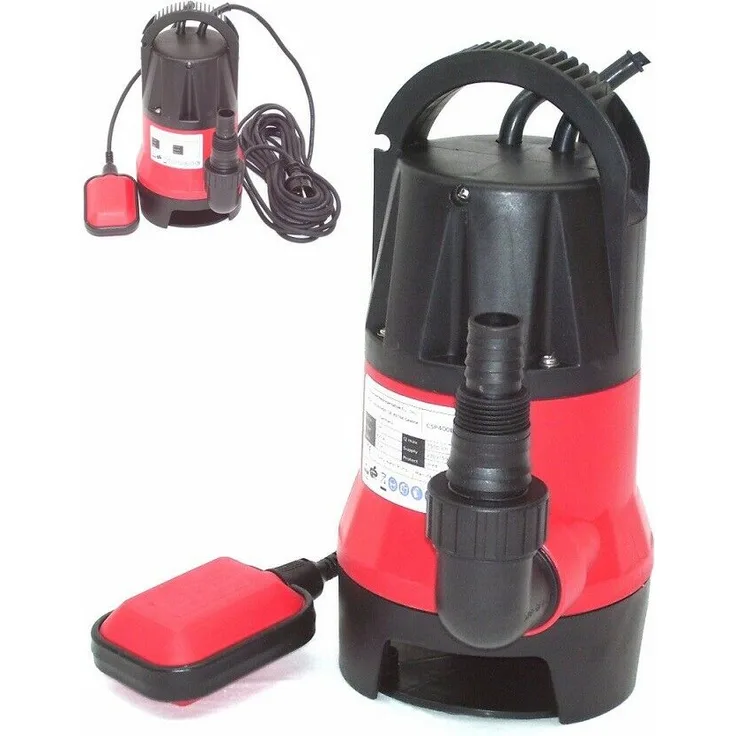 Apex Schmutzwasser Tauchpumpe 400W mit Schwimmerschalter, 10m Zuleitung, IPX8, 7500 l/h, blau