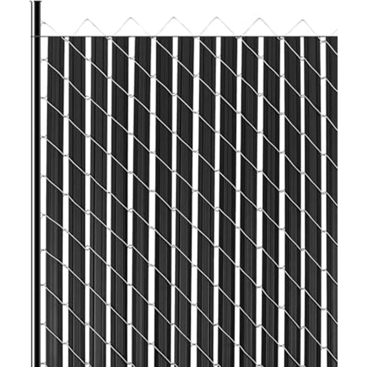 VEVOR Sichtschutzlamellen 2350 mm, doppelwandige vertikale Lamellen mit Bodenverriegelung und Flügeln für Maschendrahtzäune, hohe Wetter- und Alterungsbeständigkeit, schwarz – Bild 1