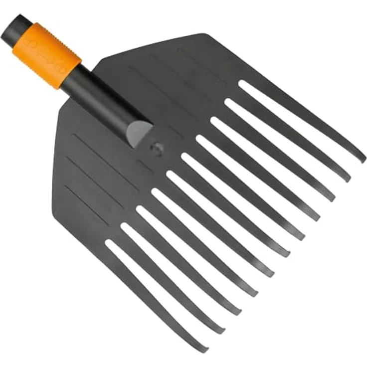 Fiskars Laubbesen, Werkzeugkopf, Klein, 11 Zinken, Breite: 21,3 cm, Kunststoff-Zinken, Schwarz-Orange, QuikFit, 1000659 – Bild 3