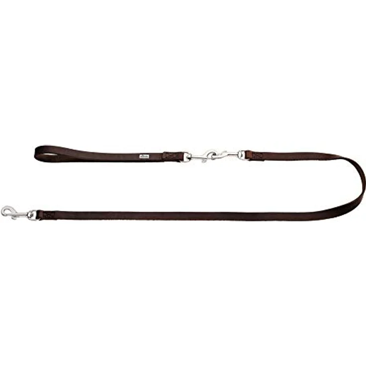 HUNTER SOLID EDUCATION Kombileine 6in 1 für Hunde, Führschlaufe, Umhängeleine, Koppel, Langleine, Führleine, Kurzführer, Leder, 1.8 x 310 cm, dunkelbraun – Bild 5