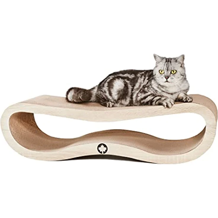 CanadianCat Company | Kratzbrett Orbit | Natur | Kratzmöbel, Lounge für Katzen | Kratzpappe + Katzenminze | ca. 84 x 24 x 23cm – Bild 1