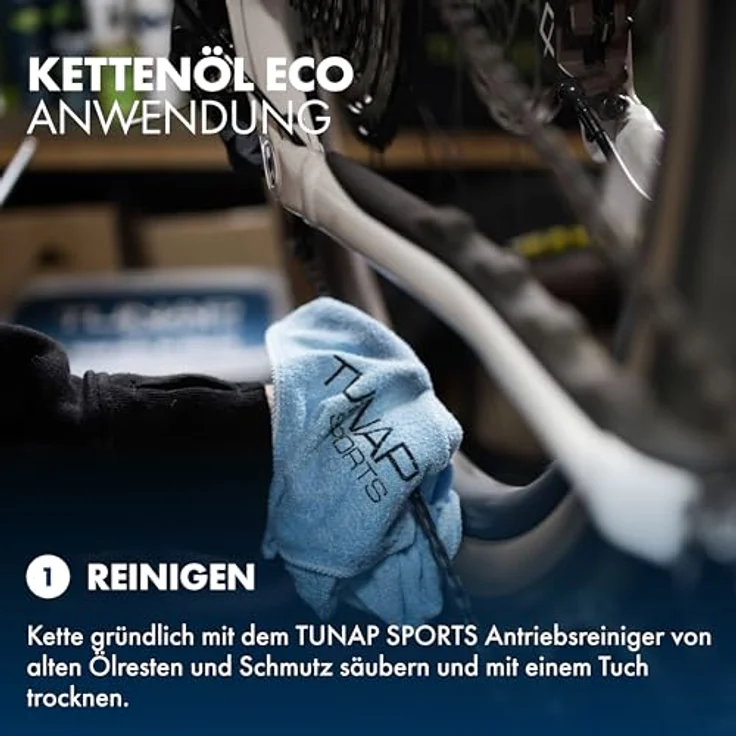 TUNAP SPORTS Kettenöl eco - 100 ml Tropfflasche, biologisch abbaubar, Leichtläufige Langzeit-Schmierung, über 90% nachwachsende Rohstoffe, E-Bike Ready, Made in Germany – Bild 4