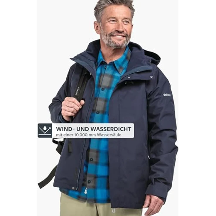 Schöffel Doppeljacke Hiking 3in1 Jacket Style Okere MNS, Arbeitsjacke mit 2-Lagen VENTURI® Technologie, blau – Bild 4