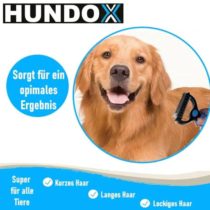 HUNDOX Unterfellbürste Unterwollbürste Entfilzung Fellpflege Hunde, Unterwoll Unterwolle Fellbürste Hundebürste Unterfellbürste – Bild 2