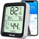 Govee Bluetooth Thermometer Hygrometer, LCD Digital Temperatur- und Luftfeuchtigkeitsmesser mit APP, präzise Datenspeicherung für Gewächshaus und Weinkeller