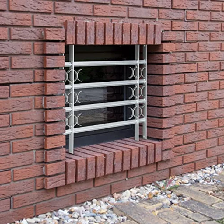 Relaxdays Fenstergitter Einbruchschutz, Ausziehbar, Aussen, Verzinkt, Stahl, 600 x 700-1050 mm, Sicherheitsgitter, grau – Bild 2