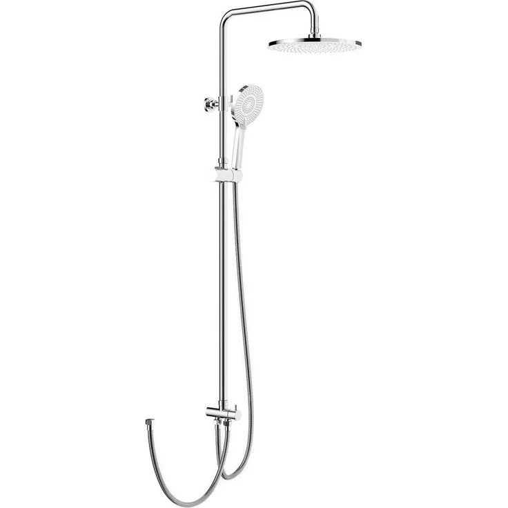 Rainsworth Duschsystem Ohne Thermostat, 3 Strahlart(en), Duschgarnitur mit Umsteller, 3 Strahlarten Handbrause, Chrom