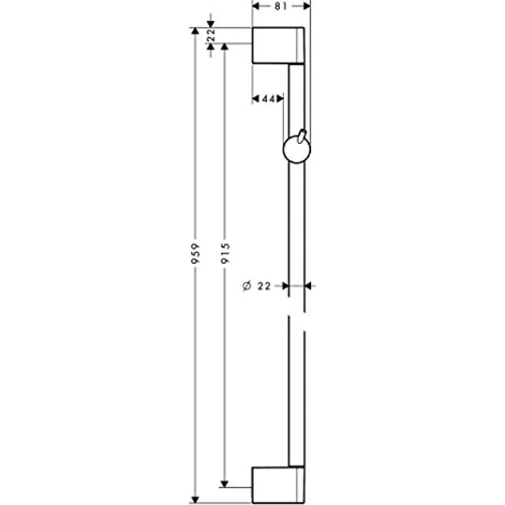 hansgrohe Unica'Crometta Duschstange 0,90m, ohne Duschschlauch, Chrom – Bild 2
