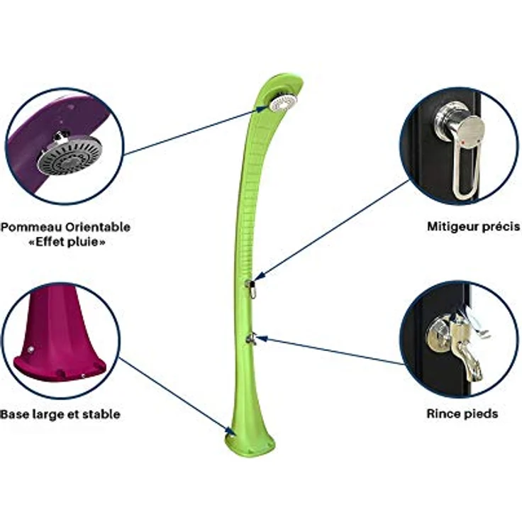 Poolstar Solardusche Formidra Cobra 32L, inkl. Fußspülung, grün – Bild 4