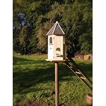 Antikas Taubenhaus - Dekoratives Futterhaus für Tauben, Taubenschlag - Pfauenschwänzchen, Holz, weiß, seidenglanz