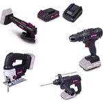 Scheppach Gomag Akku-Bohrschrauber Set, 20 V mit 4 Akku-Werkzeugen und Schnellspannbohrfutter, 45 Nm Drehmoment