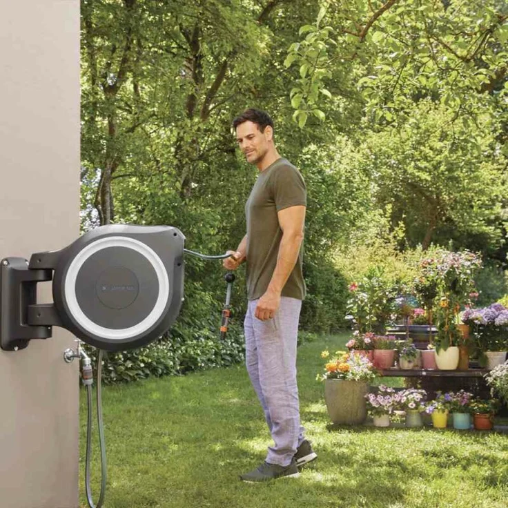 GARDENA Wand-Schlauchbox RollUp XL 18632-20 35 Meter weiß 18632-20 180° schwenkbar frostsicher, UV-beständig – Bild 8