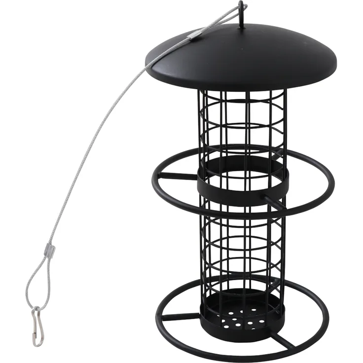 SIENA GARDEN Futtersäule Matt Black für Meisenknödel, 26 cm