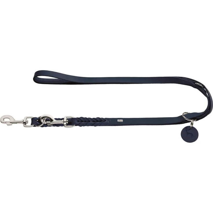 Hunter Hunde-Leine verstellbar Solid Education dunkelblau 13-200