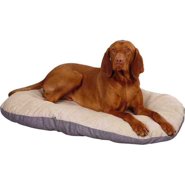 Kerbl Hunde Liegekissen Loneta LxBxH 72/52/8 cm, Hundebett Beige/Grau 80355