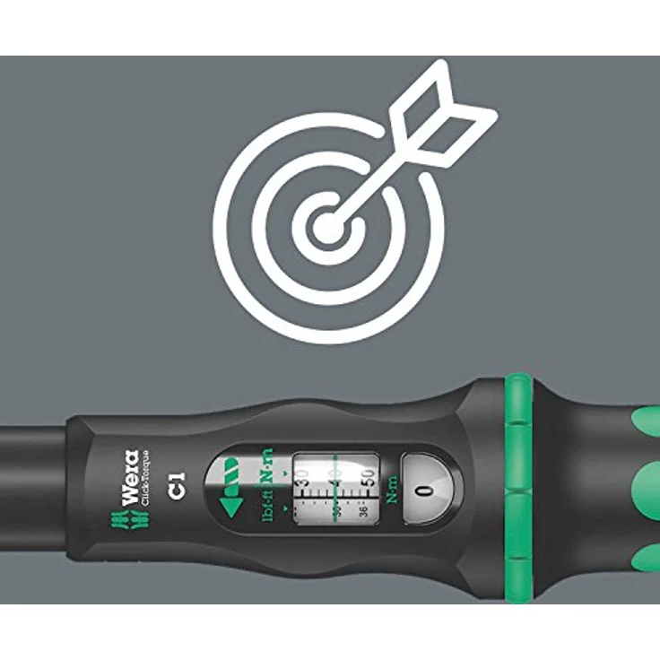 Wera 05075620001 Click-Torque C 1 Drehmomentschlüssel mit Umschaltknarre Schwarz, Grün, 1-2'', 10-50 Nm – Bild 5
