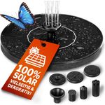 Gardebruk Solar Springbrunnen 7 Effekte 180L-h Solarpanel 160mm 1,4 Watt Garten Wasserspiel Gartenbrunnen Wasserpumpe Teichpumpe Solarbrunnen Fontäne
