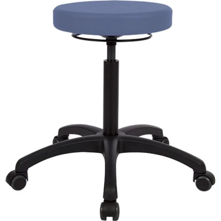 Drehhocker Standard mit Komfort-Polster und Rollen, Rollhocker Arbeitshocker, Taubenblau