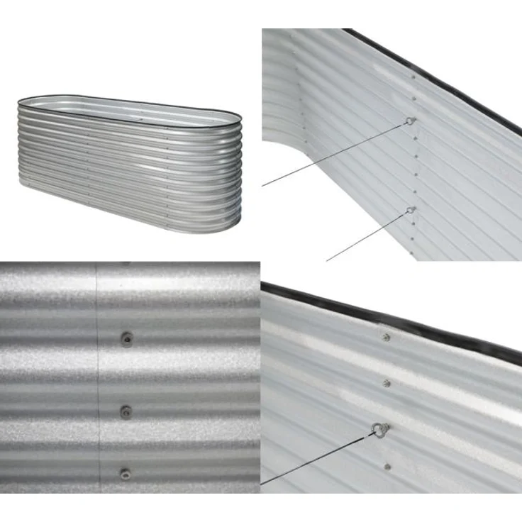 Westmann Hochbeet Grow Faster Silber 240 x 80 x 82 cm Verzinkter Stahl – Bild 3