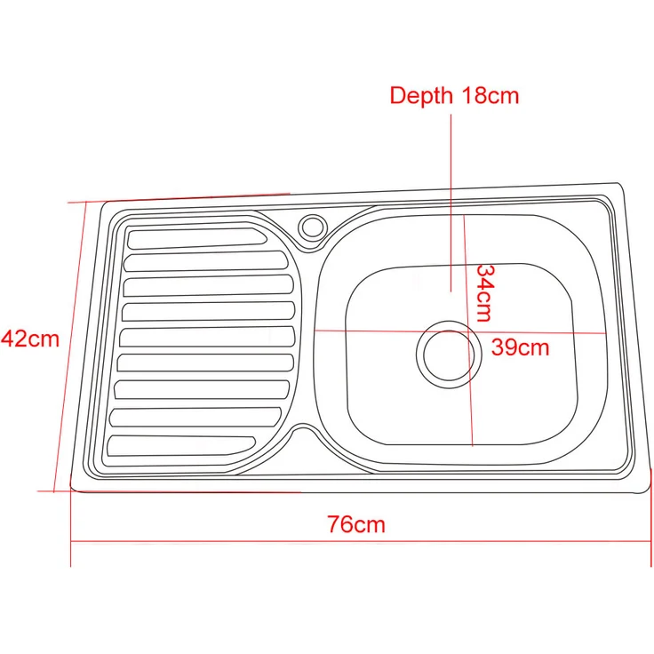 Edelstahlspüle Spülbecken Einbauspüle Küchenspüle Spüle Edelstahl Glatt Küche – Bild 4