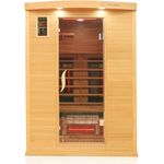 Dewello Infrarotkabine Infrarotsauna PIERSON PRO 135cm x 105cm Hemlock-Zeder inkl. DUO Strahler, Vollspektrumstrahler, Bodenstrahler