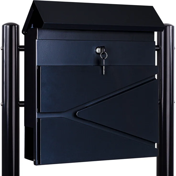 STILISTA Standbriefkasten Stahl mit Anthrazit Beinen 38 x 36 x 12 cm