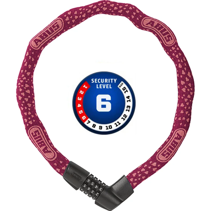 Tresor 1385 color, L = 75 cm, Ø = 6 mm, cherry heart, Abus, 88013