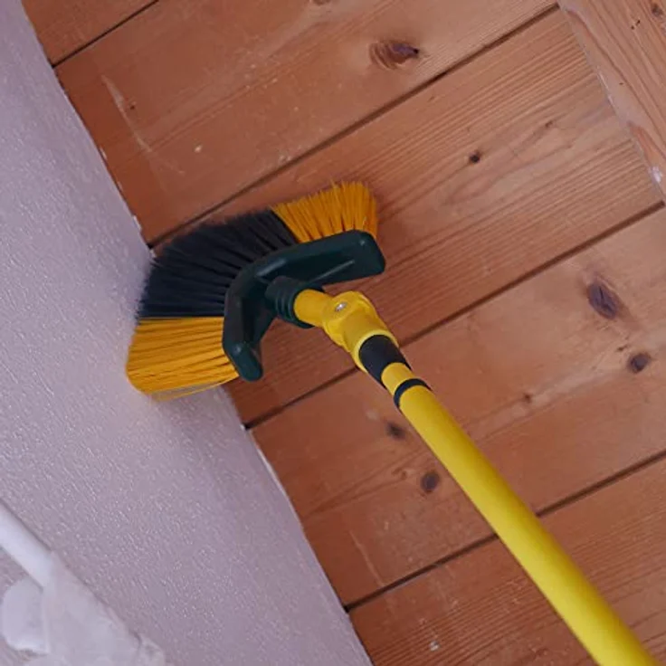 florasun Krallen Eckbesen mit 3,9 m Teleskopstiel, Dachrinnenreiniger, 45° Winkeladapter, Dachrinnenbürste mit einstellbarem Winkel für alle Ecken – Bild 4