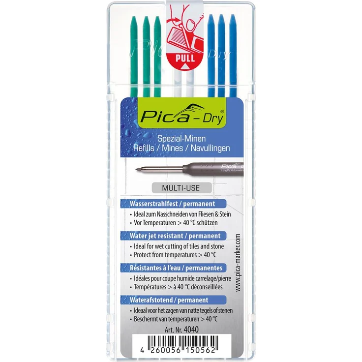 Minen-Set für Tieflochmarker Pica-Dry weiß, grün, blau Pica – Bild 1