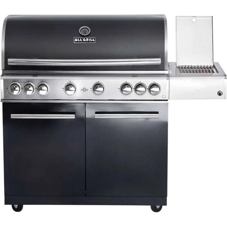Allgrill Top-Line Modular CHEF XL Black Gasgrill 6 Brenner/Seitenkocher/Backburner Grundmodell Grill Chef XL