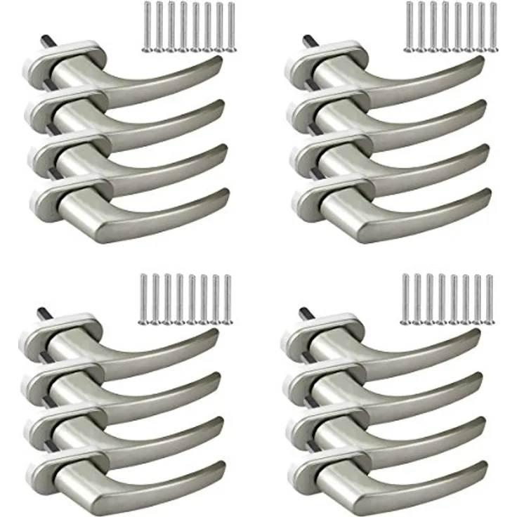 16 x Alu Fenstergriff in Dunkelsilber F9 - Stiftlänge 45mm